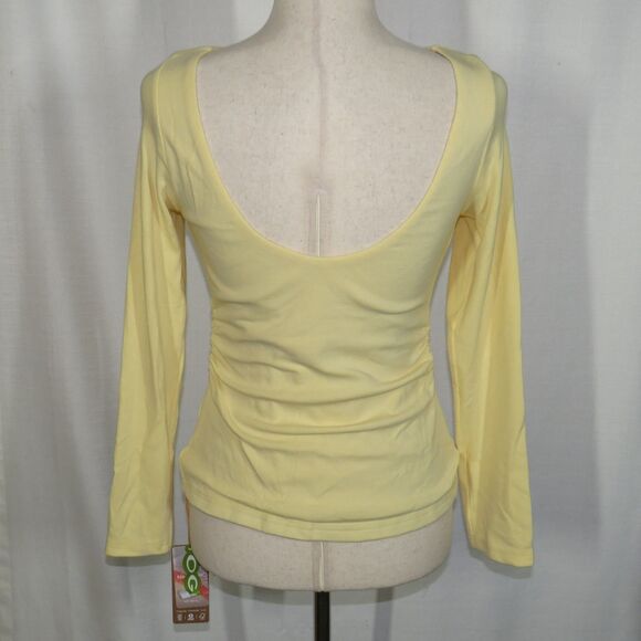 OGL LiteWarm Side Ruched Open Back Bandless Brami Top Butter Yellow Size Large - Picture 7 of 13
